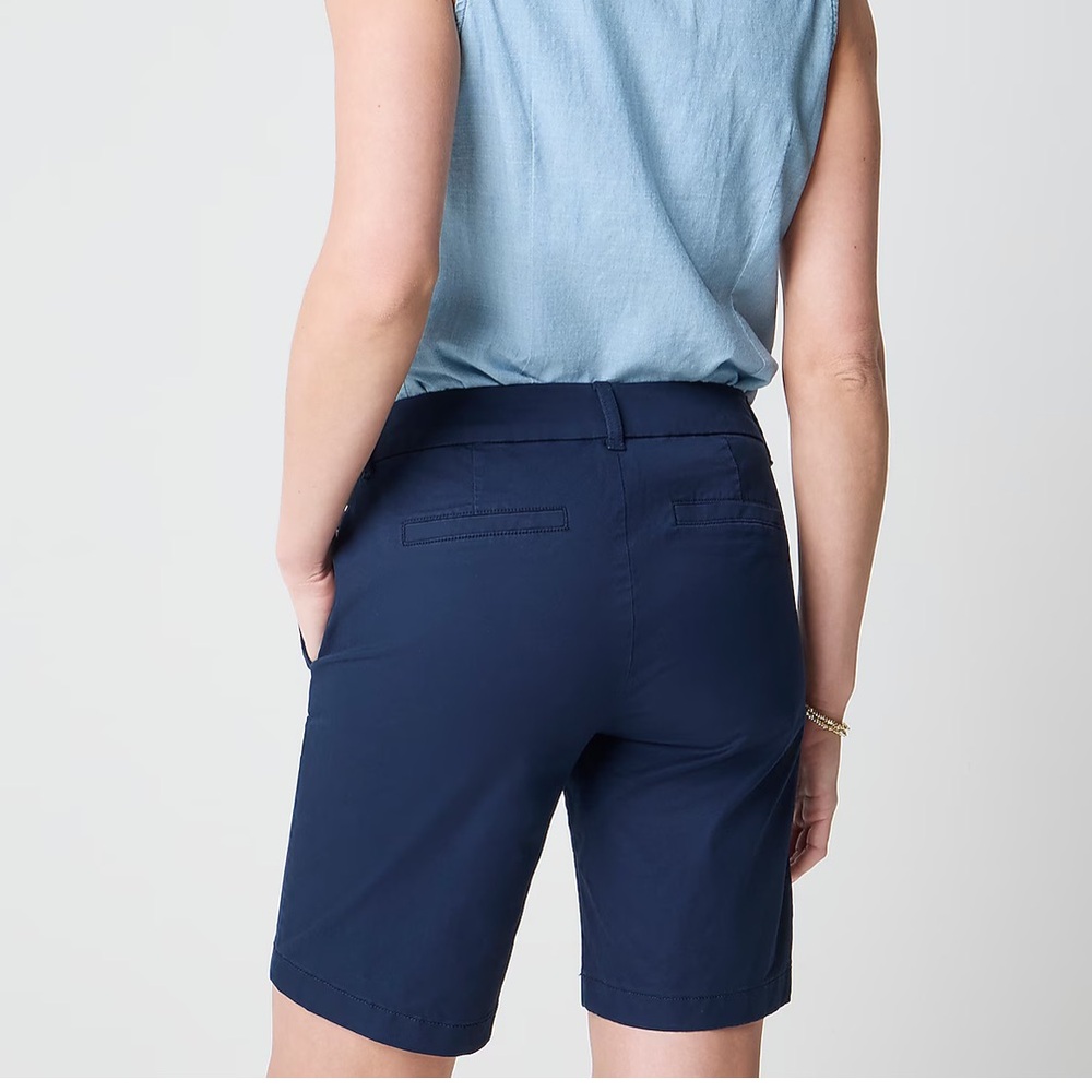 J. Crew Women's Frankie 9” Navy Bermuda Shorts - Picture 3 of 5